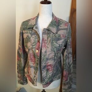 Venus Floral Reversible Utility Jacket - Pink & Green